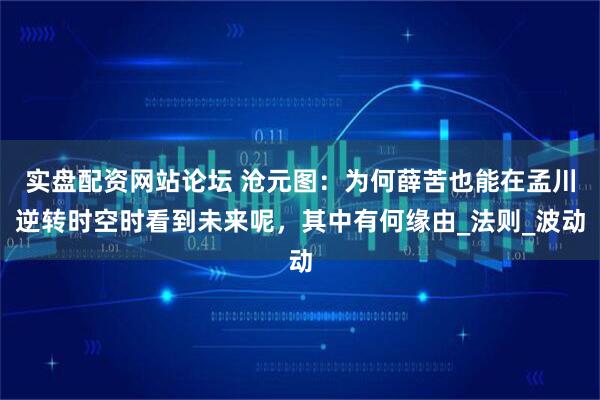 实盘配资网站论坛 沧元图：为何薛苦也能在孟川逆转时空时看到未来呢，其中有何缘由_法则_波动